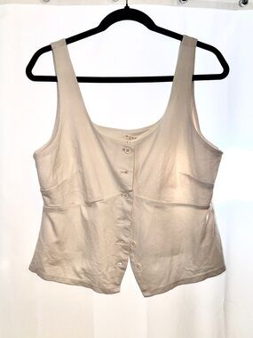 a new day Cream Button-Front Tank